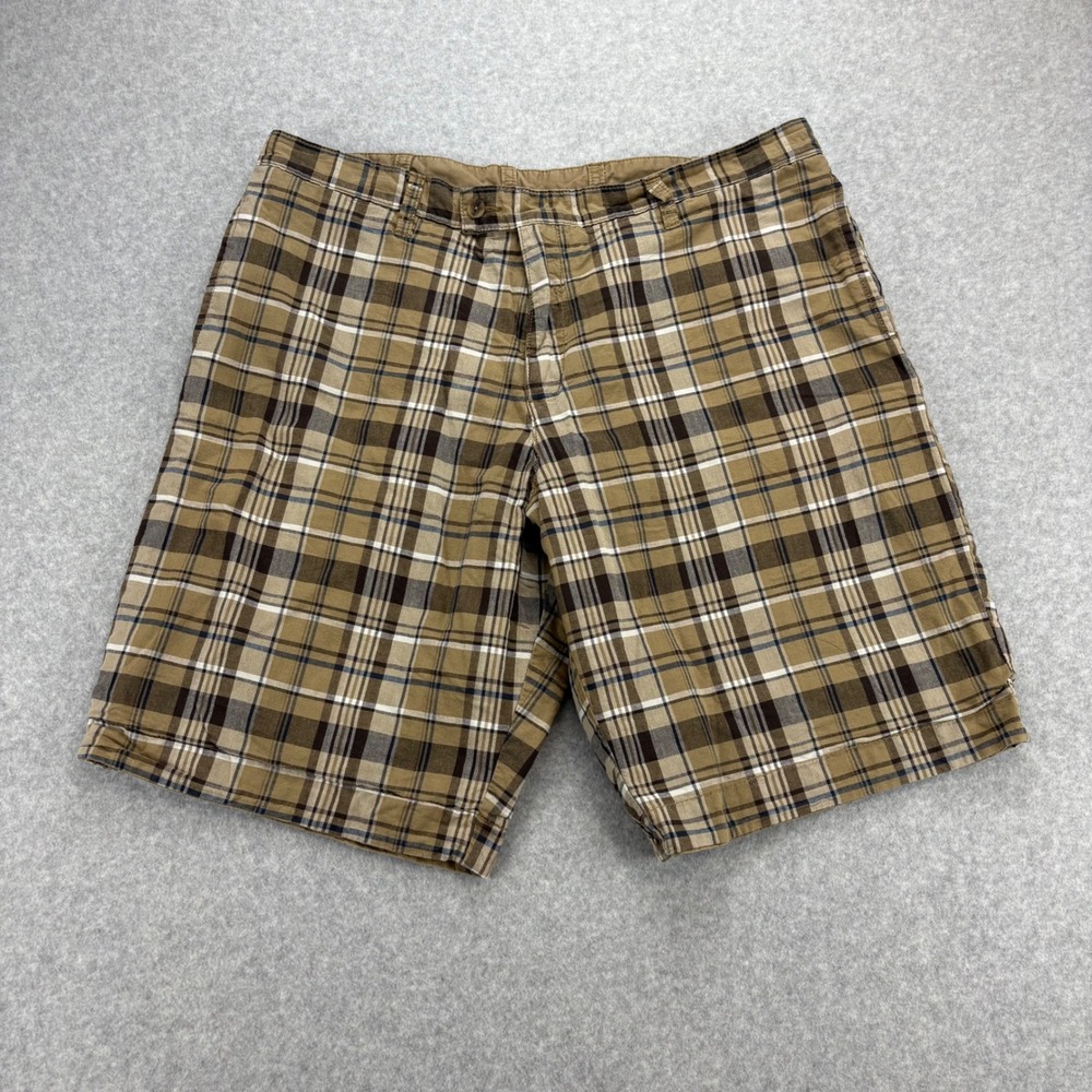 Gap Plaid Reversible Shorts Mens 38 Brown Tan Cotton Gorpcore Preppy 2000's Y2K